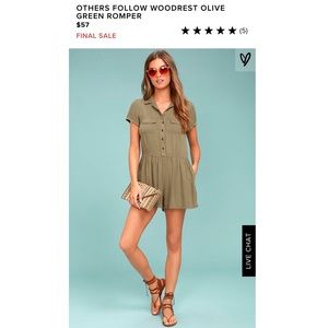 ‘Others Follow’ Green Olive Romper